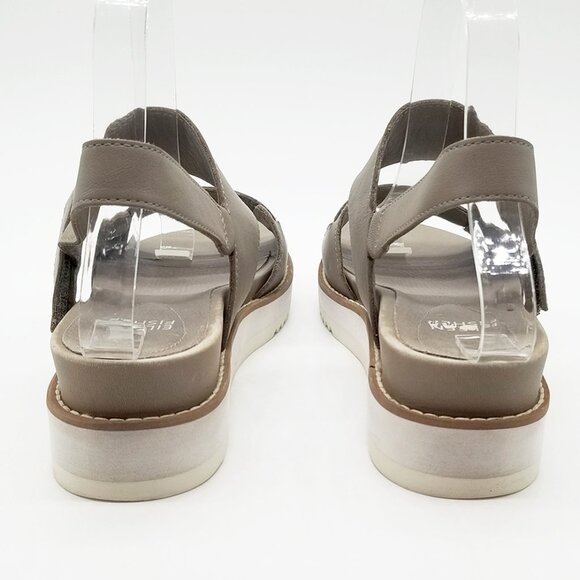 Eileen Fisher Kale Sandals 6.5 Velcro Strap Platform Moon Beige Taupe Gray $207 - Picture 7 of 16